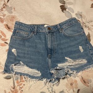 Forever 21 Blue Distressed Jean Shorts